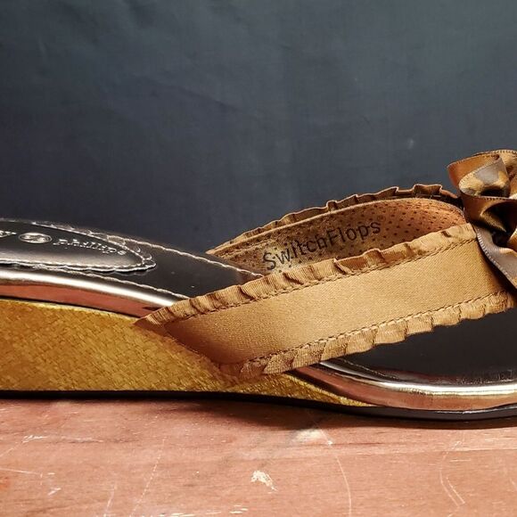 Lindsay Phillips SwitchFlops Bronze Sandals Size 8 - Picture 5 of 11